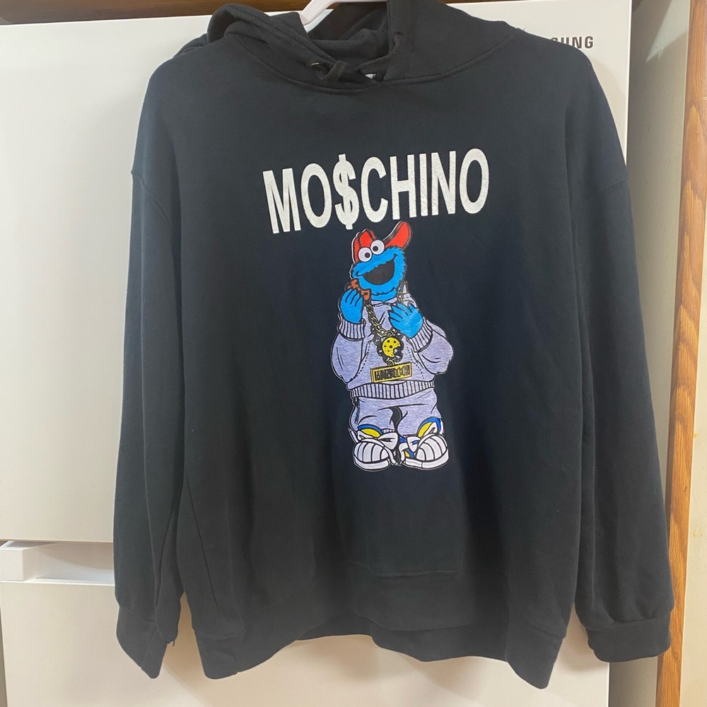 Moschino Black Sweater with Colorful Graphic